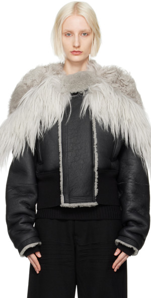 Rick Owens - Black Porterville Cropped Alice Leather Jacket