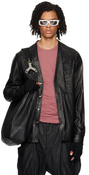 Rick Owens - Black Porterville Girdered Larry Leather Jacket