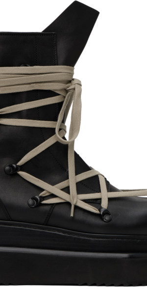 Rick Owens - Black Porterville Pentalaced Turbo Cyclops Boots