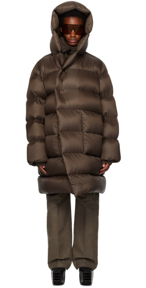 rick owens down jacket brown