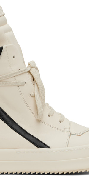 Rick Owens - Off-White & Black Geobasket Sneakers