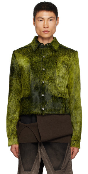 Rick Owens - Yellow & Black Alice Strobe Leather Jacket