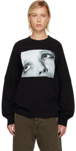 トップス sacai Man Ray Print L/S T-Shirt Black 2 sacai - Black Man Ray Print L/S T-shirt