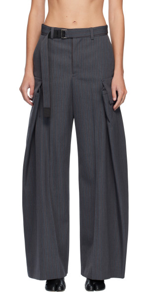 sacai　Doeskin Pants Sacai Stripe Doeskin Pants in Gray – Antidote Fashion and Lifestyle