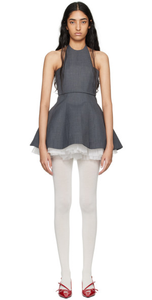 SHUSHU/TONG shushutong ホワイトミニワンピース 半袖 Shushu/Tong White Asymmetric Minidress Shushu/Tong