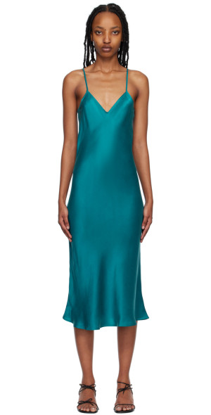 Silk Laundry - Blue 90s Slip Midi Dress