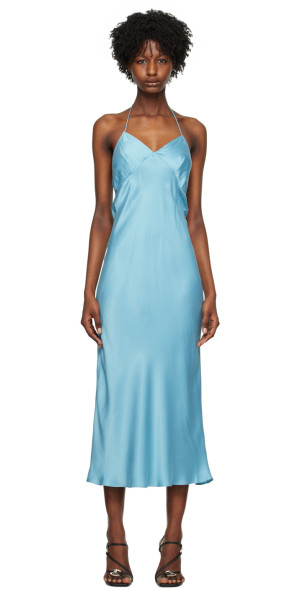 Silk Laundry - Blue Deco Midi Dress Silk Laundry - Blue Deco Midi Dress