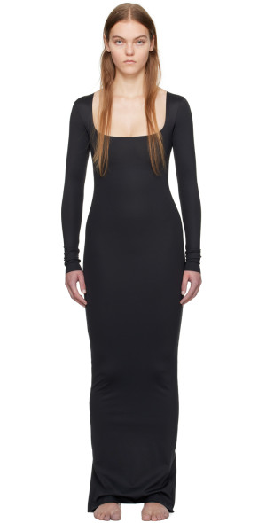 skims black long sleeve dress Chic simplicity skims black long sleeve dress