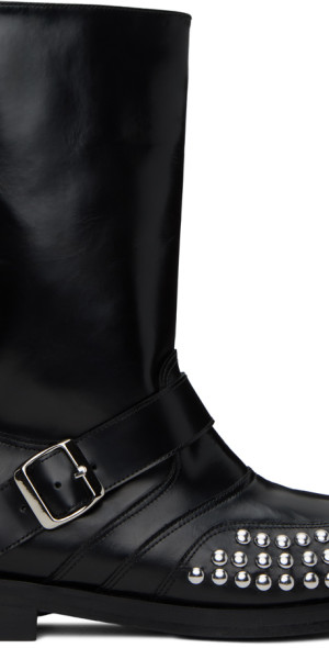 STEFAN COOKE スタッツブーツ Stefan Cooke - Black Stud Panel Boots