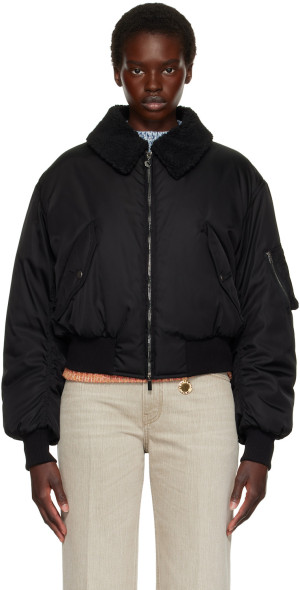 Stella McCartney - Black Collared Bomber Jacket