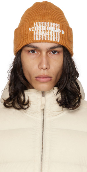 Stone Island - Orange Painted Beanie
