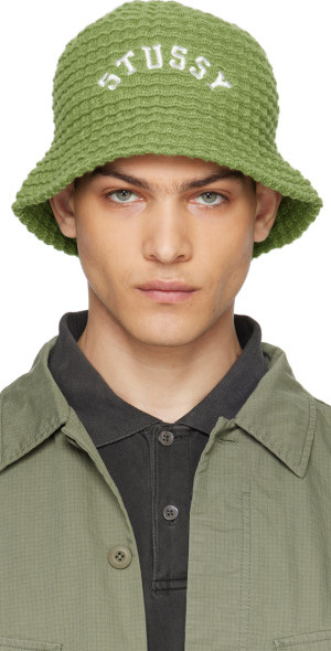 Stüssy - Green Waffle Knit Bucket Hat