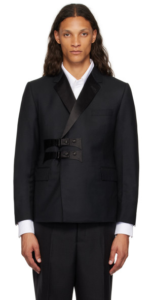 Thom Browne Black Combo Collar Classic Blazer