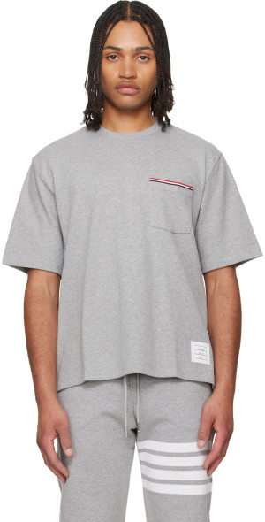 Thom Browne - Gray Milano Cotton Oversized Pocket T-shirt