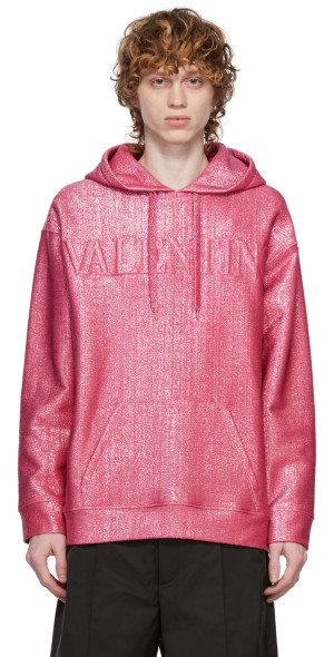 Valentino - Pink Metallic Logo Hoodie
