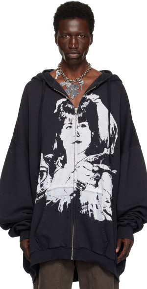 VAQUERA - Black Giant Zip Hoodie