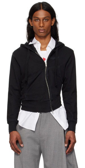 vaquera ツイストジップフーディー VAQUERA - Black Twisted Hoodie