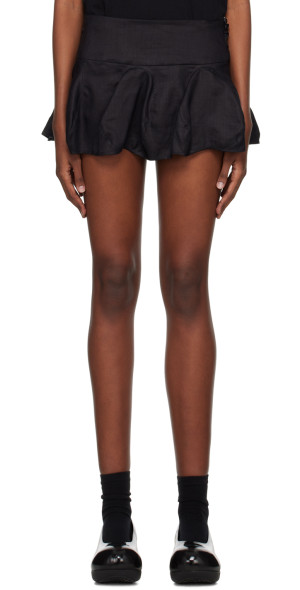 VeniceW - Black Gathered Miniskirt 