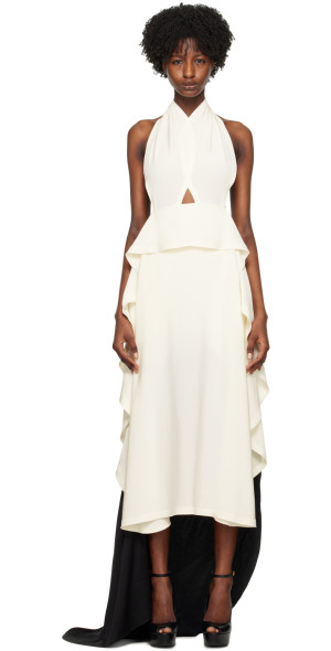 victoria beckham white maxi dress Victoria Beckham cowl-neck Maxi Dress | White