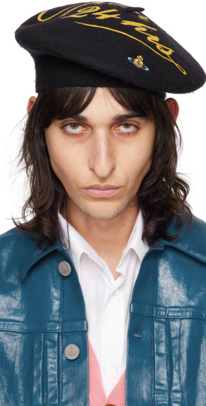 Vivienne Westwood - Black 'Open 24 Hours' Beret