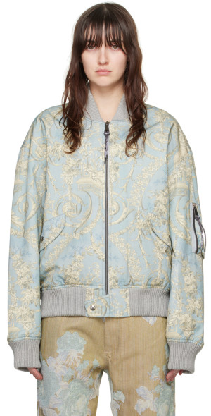 Vivienne Westwood - Blue & Beige Bernardo Bomber Jacket