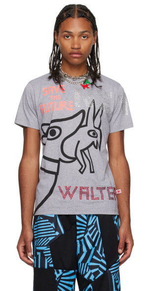 トップス Walter Van Beirendonck T-shirt NWT WALTER VAN BEIRENDONCK W-FAMILY DOUBLE BLUE T-SHIRT SIZE S