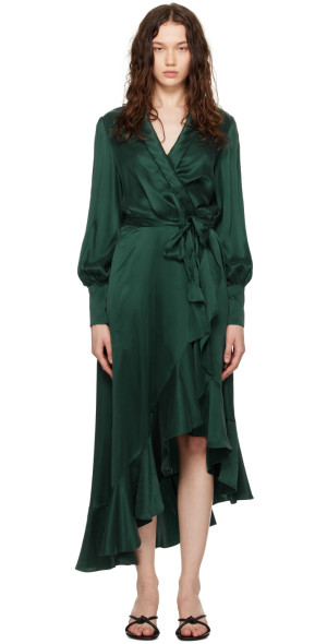 ZIMMERMANN - Green Wrap Midi Dress