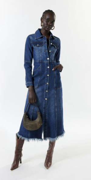 Another Girl - Lori Denim Midi Dress in Tinted Denim, Women's at Urban  Outfitters