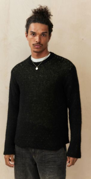BDG Black Green Layered Mesh Sweater in Green, Men's at Urban