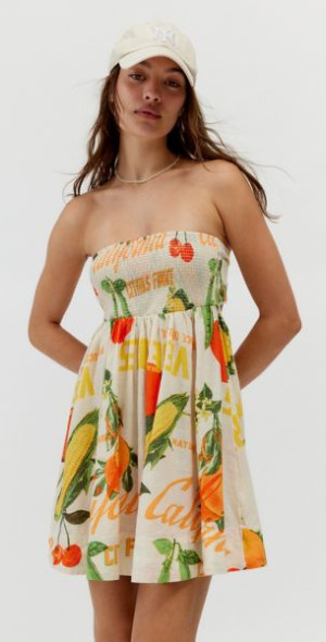 bdg juliana smocked strapless mini dress BDG Juliana Smocked Strapless Mini Dress