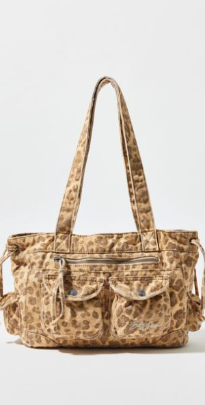 BDG - Printed Y2K Denim Pocket Tote Bag in Cheetah, Women's at