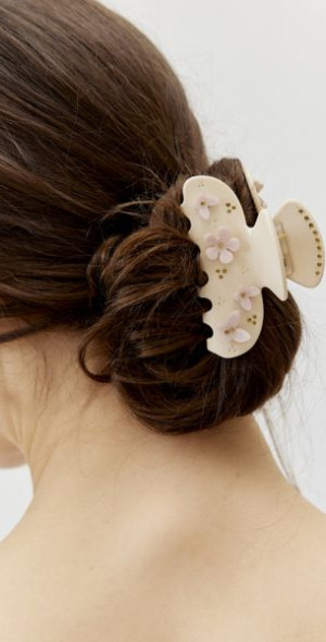 NWT Emi Jay Sweetheart Clip Pince Sweetheart Floral Hair Claw Clip Accessory Emi Jay Sweetheart Claw Clip in Pink Water Fairy – Mercer  main image 3