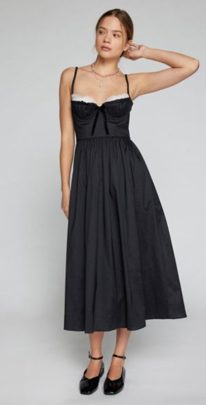 knee length dresses for ladies For Love & Lemons Isadora Midi Dress Multi – blueandcream main image 0