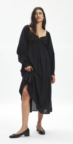 long dress ruffle flare sleeve The Red Mini Long Sleeve High Collar Ruffle Dress- The Flare Dress –  MAPDesigns main image 0
