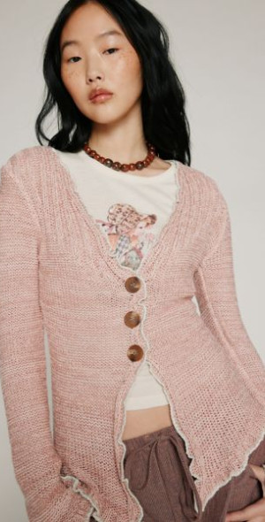 Kimchi Blue - Joel Longline Cardigan in Pink, Women's at