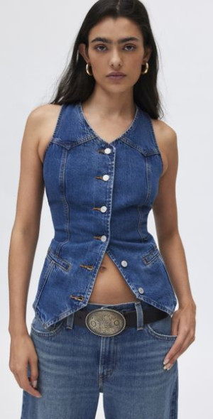 Levi's Longline Denim Vest Longline Vest Denim Vest Top