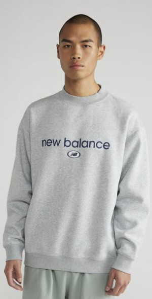 New Balance Hoops Crew Neck Sweatshirt in Athletic Grey, Men's