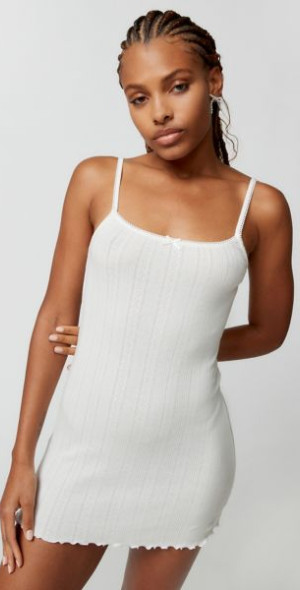 Out From Under - Dede Pointelle Mini Dress in White, Women's at Urban  Outfitters