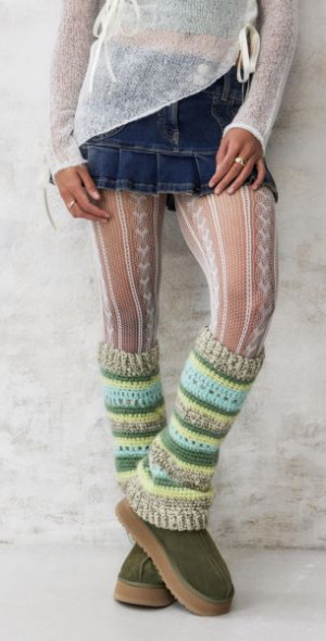 Out From Under Knit Leg Warmers in Green, Women's at Urban