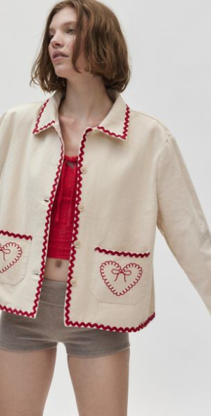 Sister Jane - Posey Embroidered Jacket in Cream, Women's at Urban