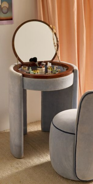 Urban Outfitters - Jane Mirror Vanity & Stool Set in Sky at