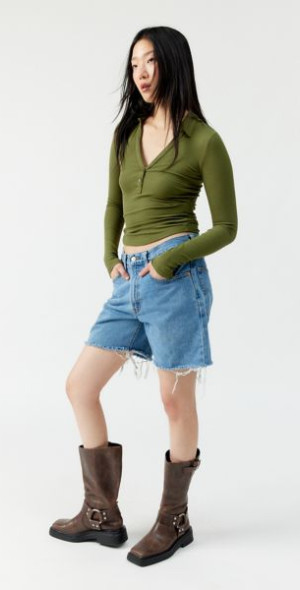 Urban Renewal Remade Levi's Longline Short in Vintage Denim