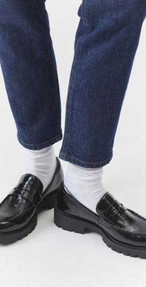 Urban Outfitters Black Leather Loafers with Brown & White Haircalf Women main image 3