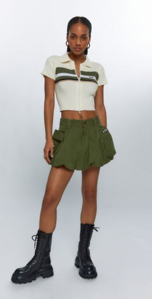 X-girl - Balloon Cargo Skirt in Olive, Women's at Urban